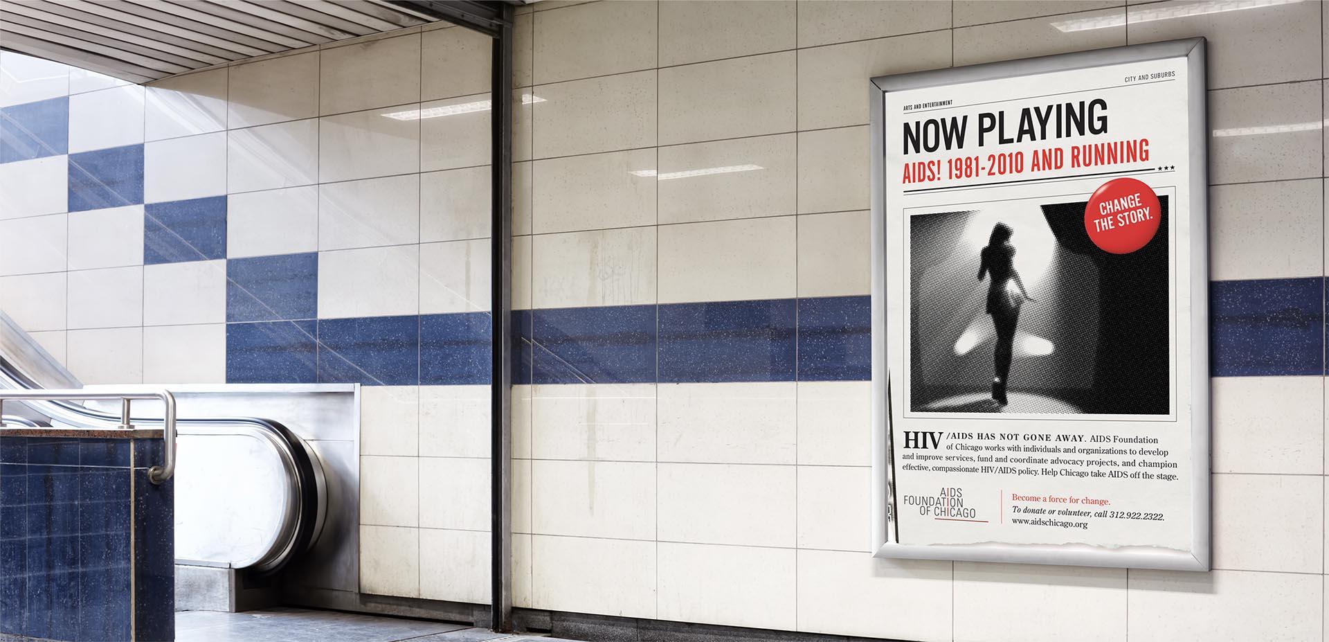 Changing the story about HIV / AIDS subway stairs ad