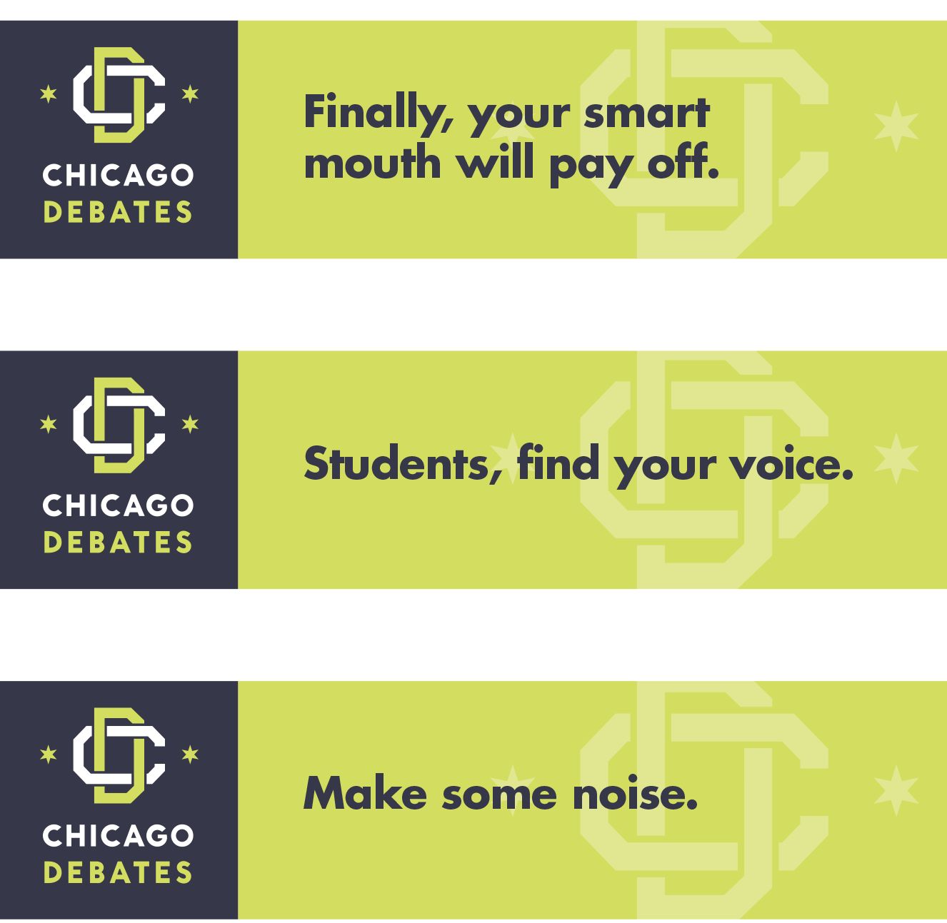 Chicago Debates banners