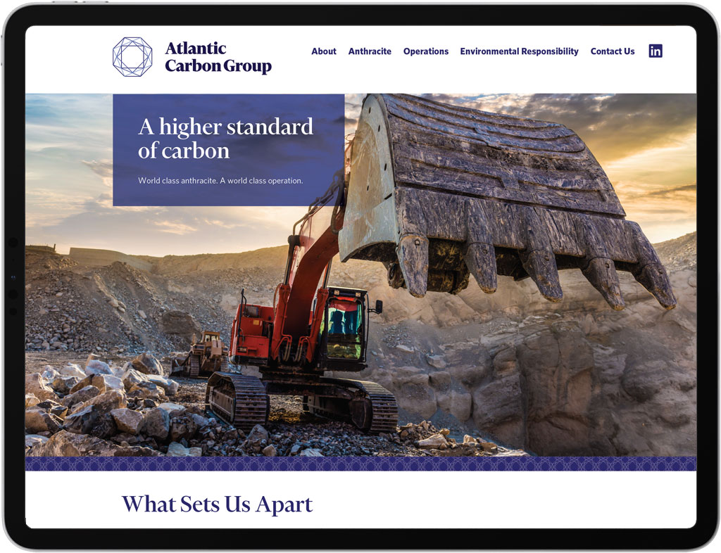 Atlantic Carbon Group website iPad
